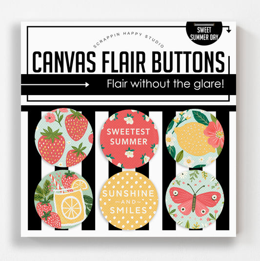 Sweet Summer Days Canvas Flair Buttons
