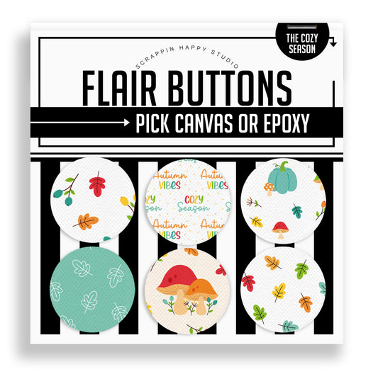 This Cozy Season Flair Buttons