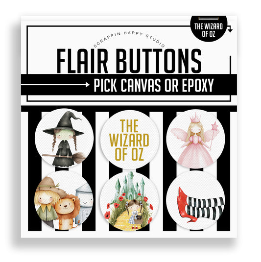 Wizard Of Oz Flair Buttons