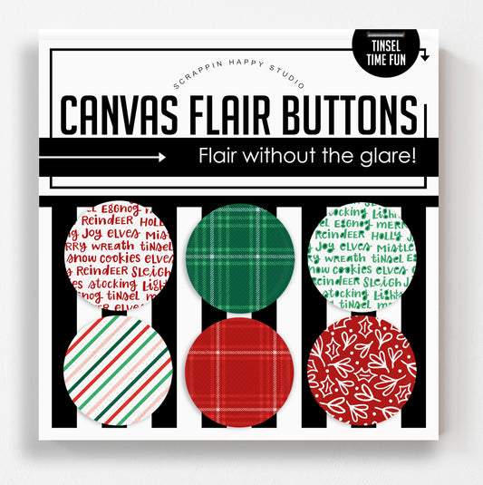 Tinsel Time Fun Flair Buttons