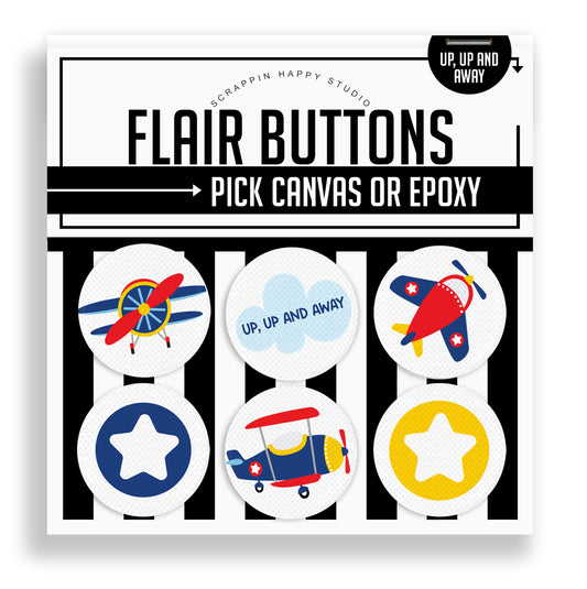 Up, Up And Away Flair Buttons