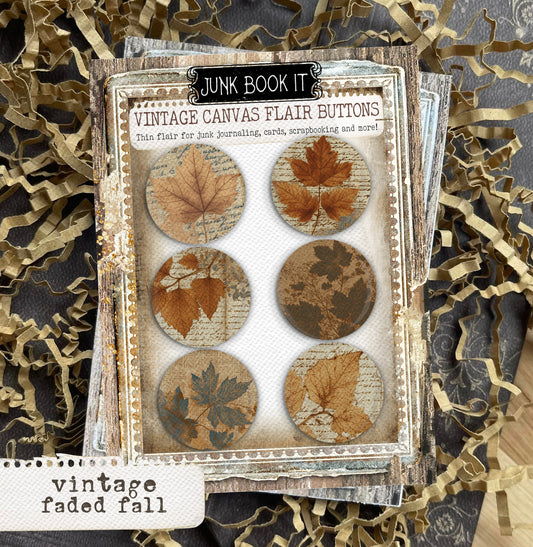 Vintage Faded Fall Canvas Flair Buttons