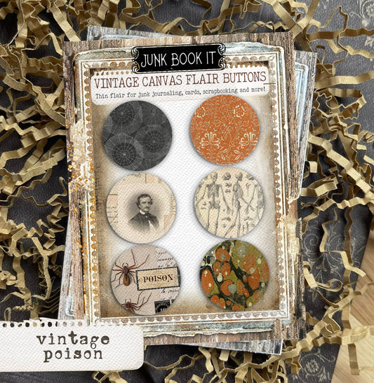 Vintage Posion Canvas Flair Buttons