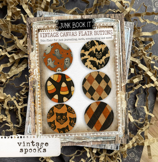 Vintage Spooks Canvas Flair Buttons