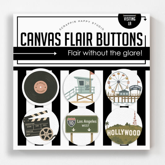 Visiting LA Canvas Flair Buttons