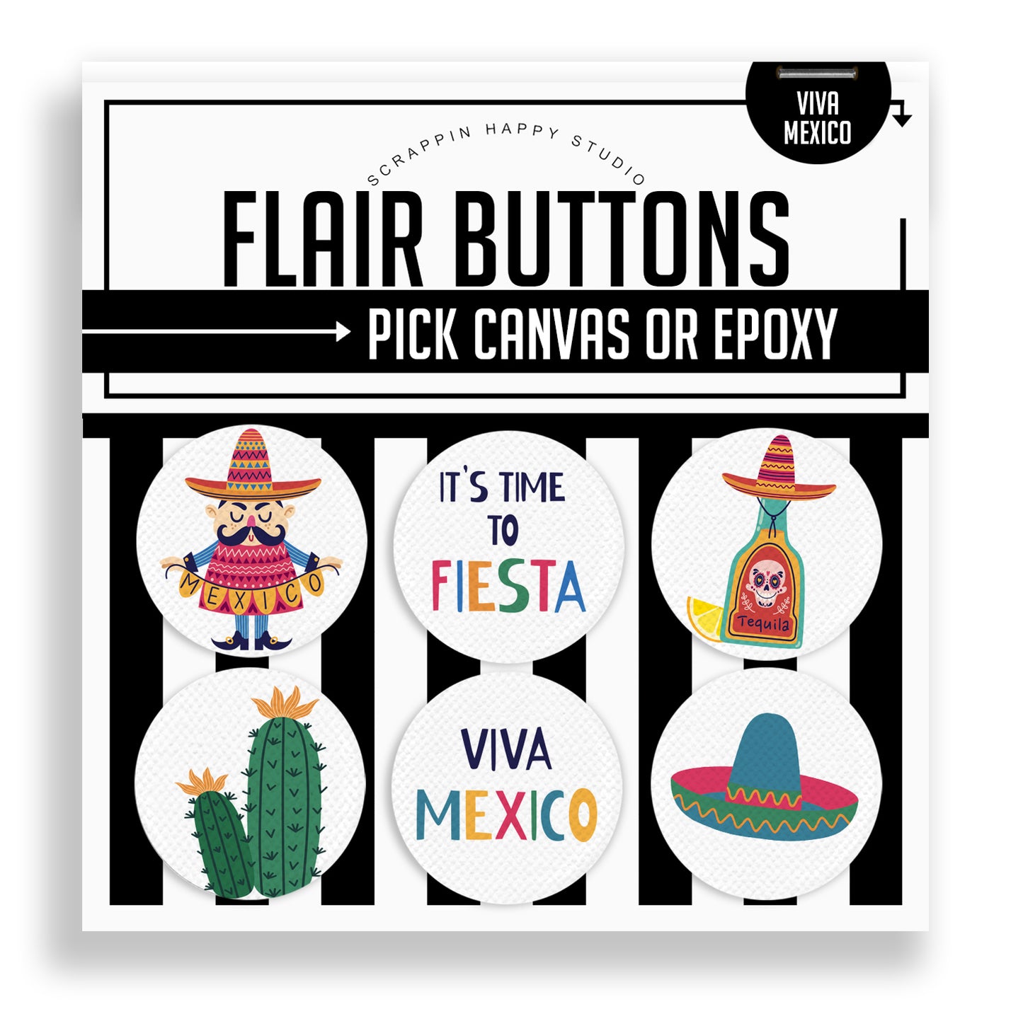 Viva Mexico Flair Buttons