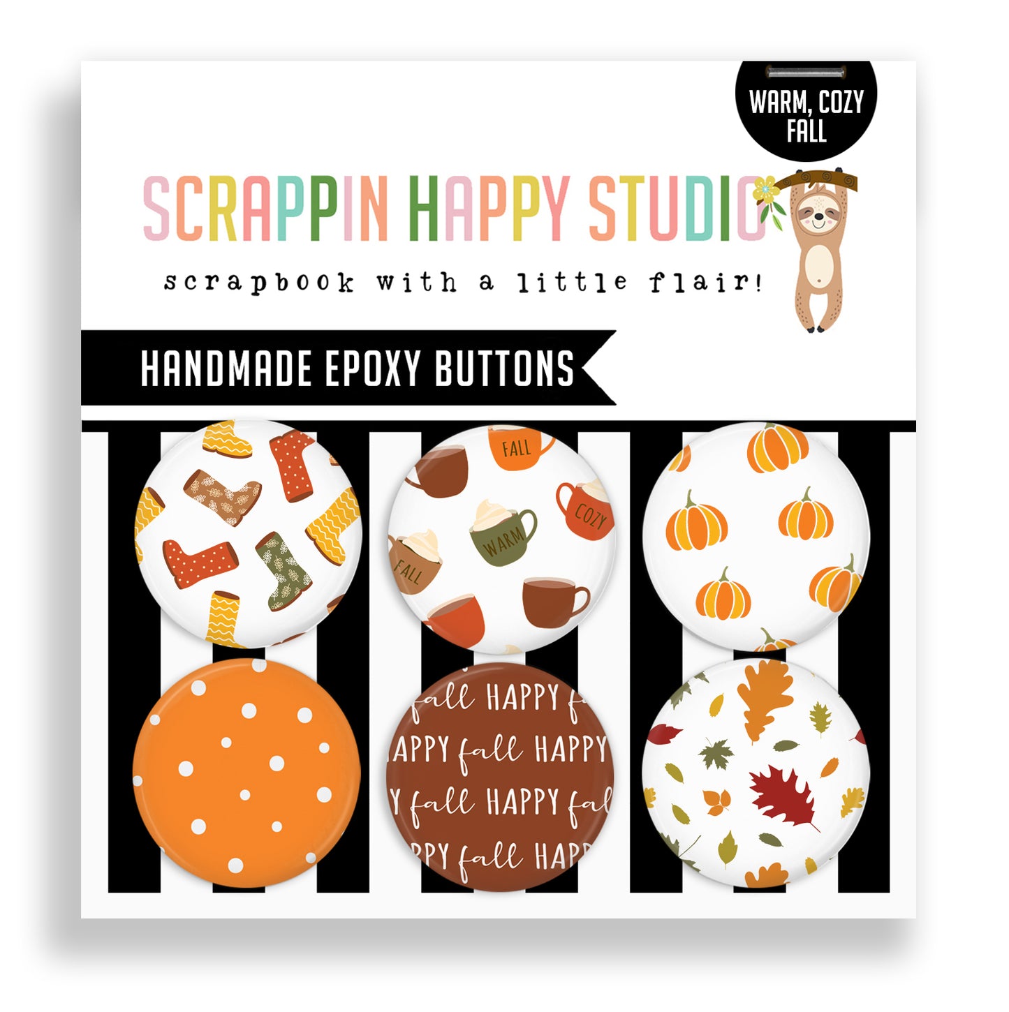 Warm Cozy, Fall Flair Buttons