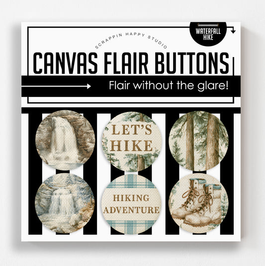 Waterfall Hike Canvas Flair Buttons