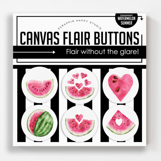 Watermelon Summer Canvas Flair Buttons