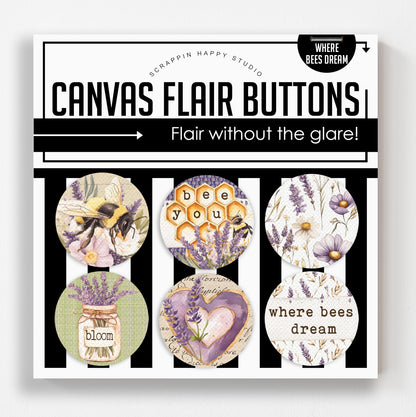 Where Bees Dream Canvas Flair Buttons
