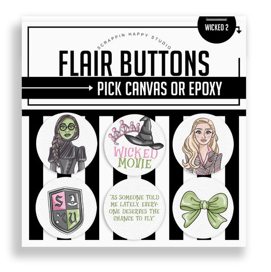 Wicked Set 2 Flair Buttons