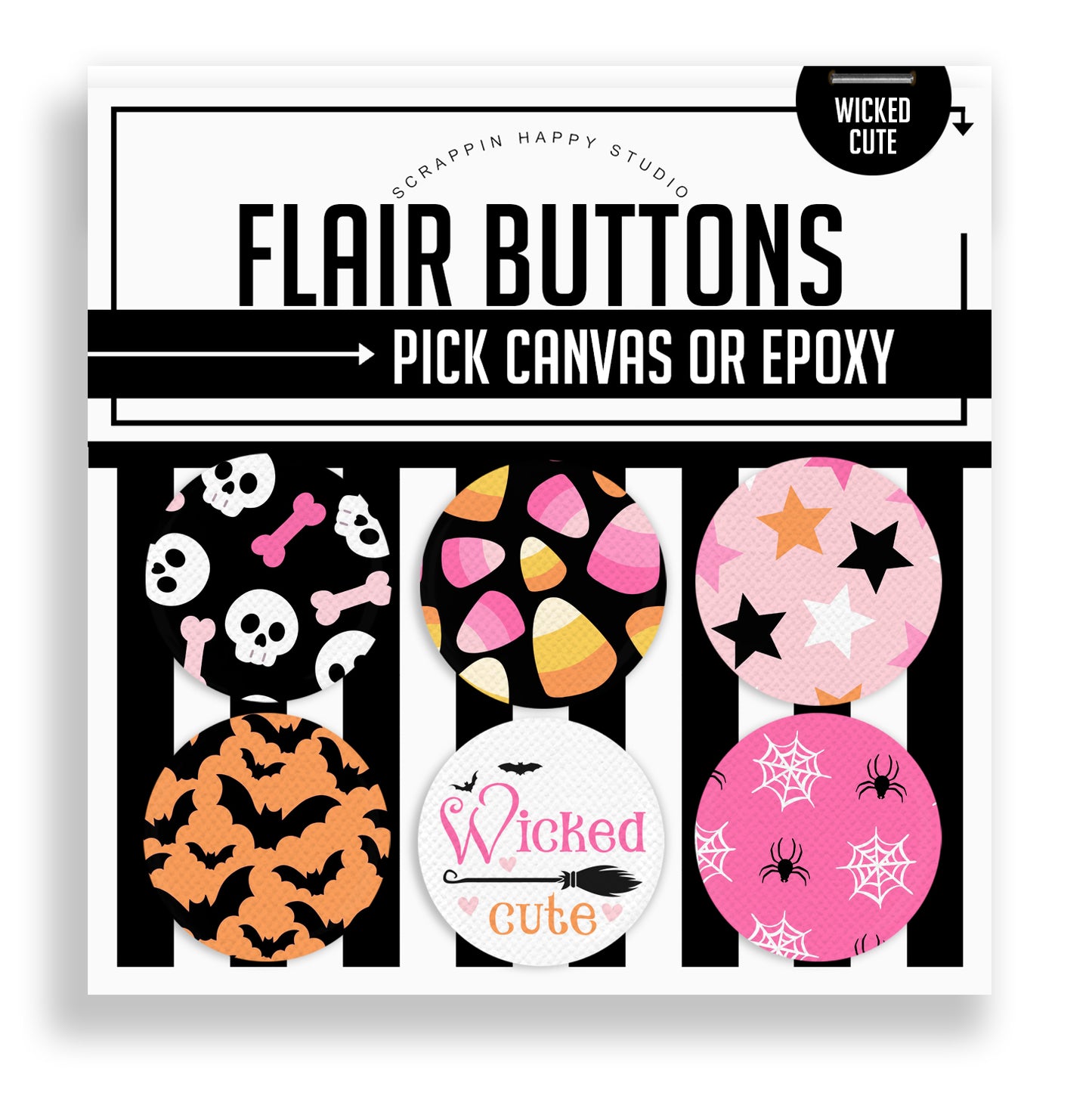 Wicked Cute Flair Buttons