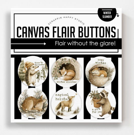 Winter Slumber Canvas Flair Buttons