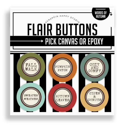 Words Of Autumn Flair Buttons