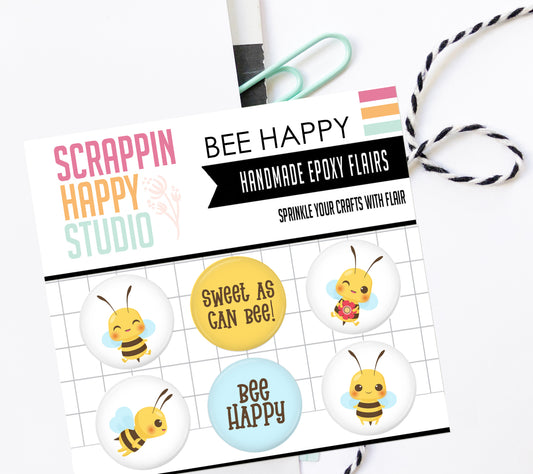 Bee Happy Epoxy Flair