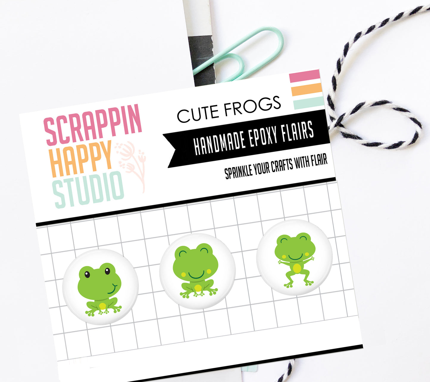 Cute Frogs Epoxy Flair