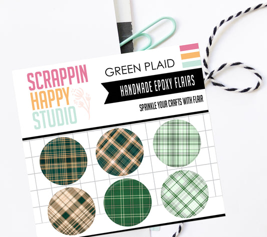 Green Plaid Epoxy Flair