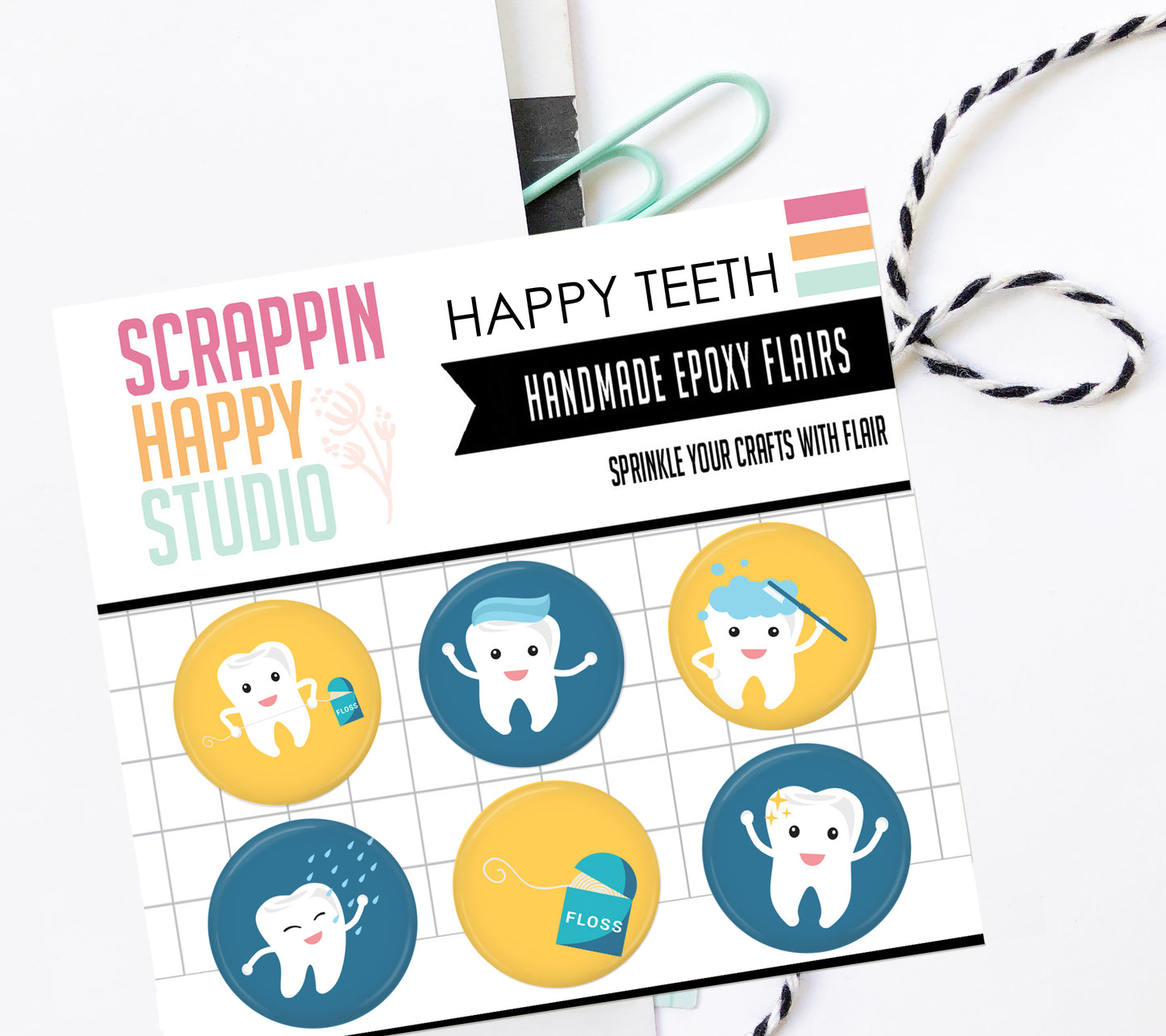 Happy Teeth Epoxy Flair