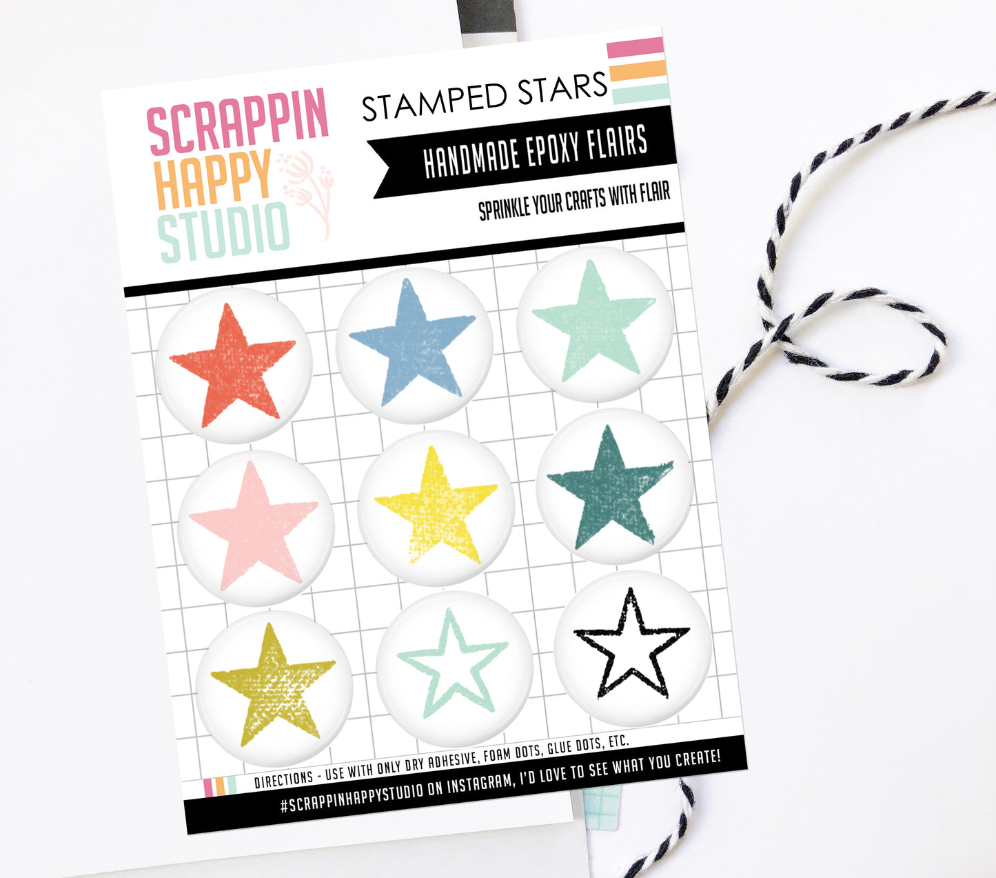 Stamped Stars Epoxy Flair