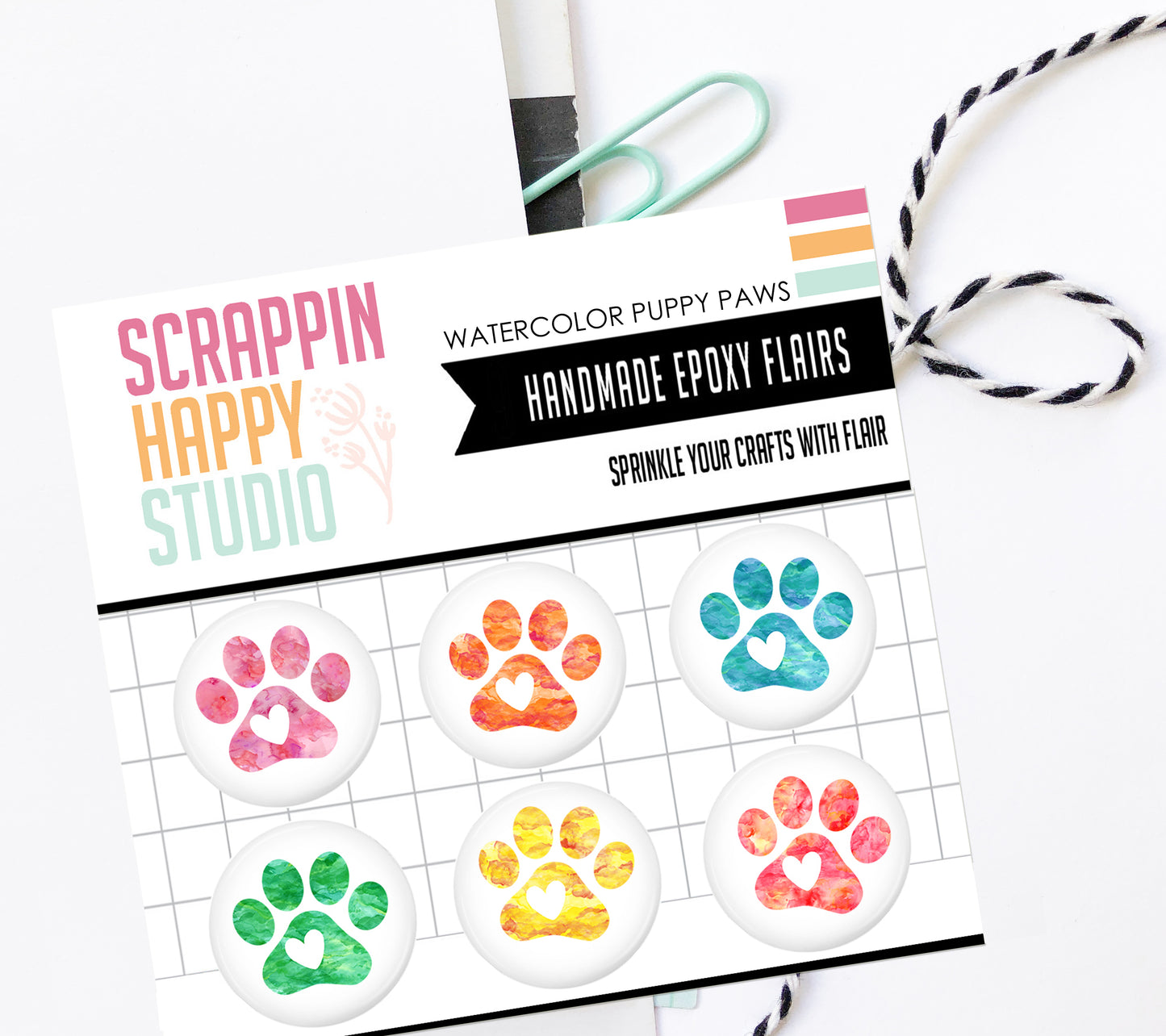 Watercolor Puppy Paws Epoxy Flair